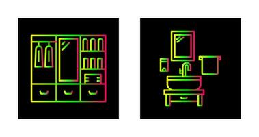 Wardrobe and Washbasin Icon vector