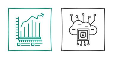 Bar Chart and Cloud Computing Icon vector