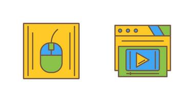 Mouse and Video Player Icon vector