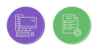 Computer and Test Icon vector