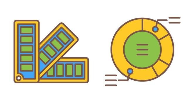 Pie Chart and Pantone Icon vector