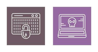 Hacking and Laptop Icon vector