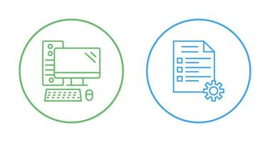 Computer and Test Icon vector