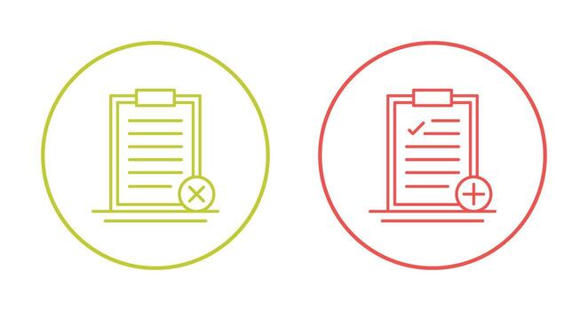 rechazado y añadir icono vector