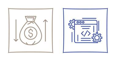 Money Bag and Coding Icon vector