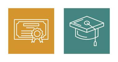 Diploma and Cap Icon vector