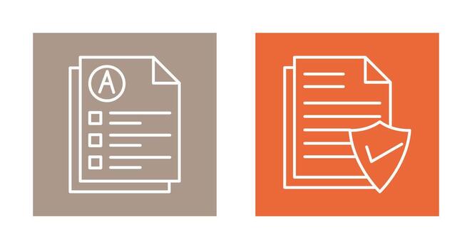 Exam and Valid Document Icon vector