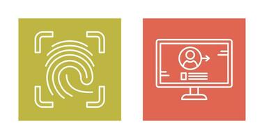 Log and Finger Print Icon vector