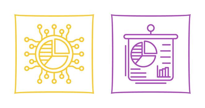 tarta gráfico y presentación icono vector