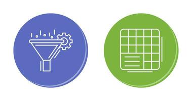 Filtering and Table Data Icon vector