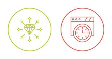 Diamond and Wall Clock Icon vector