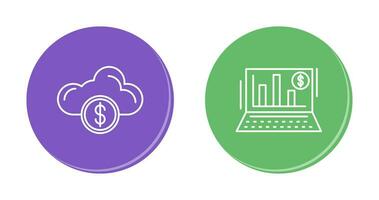 Cloud Computing and Bar Chart Icon vector