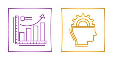 Growth Chart and Machine Learning Icon vector