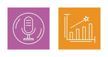 Microphone and Line Bars Icon vector