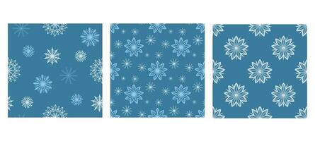 Winter background with snowflakes set vector