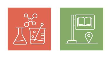 Sign Board and Chemistry Icon vector