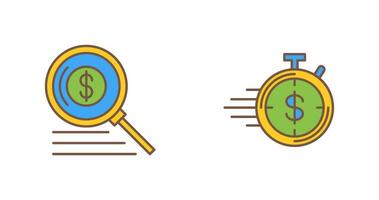 Search and Timer Icon vector