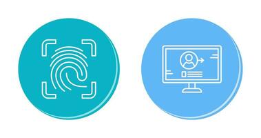 Log and Finger Print Icon vector