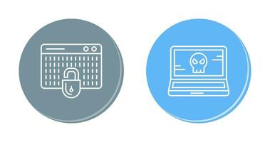 Hacking and Laptop Icon vector