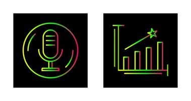 Microphone and Line Bars Icon vector