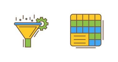 Filtering and Table Data Icon vector