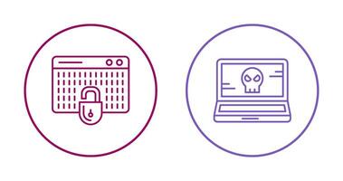 Hacking and Laptop Icon vector