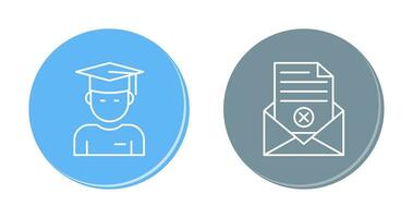 Graduate Student and Rejection Of A Letter Icon vector