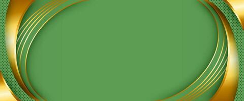 green and gold abstract background luxury wave for banner poster design vector
