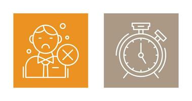 Rejected and Alarm Clock Icon vector