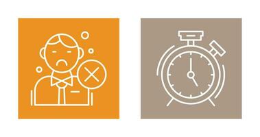 Rejected and Alarm Clock Icon vector