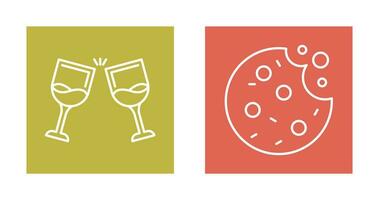 Wine and Cookie Icon vector