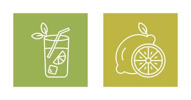 Mojito and Lemon Icon vector