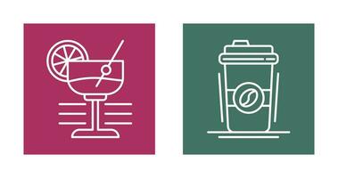 Martini and Coffee Cup Icon vector