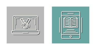 Medal and Ebook Icon vector