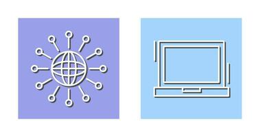 Networking and Laptop Icon vector