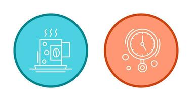 Coffee Cup and Wall Clock Icon vector
