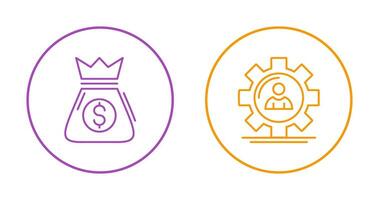 Money Bag and Management Icon vector