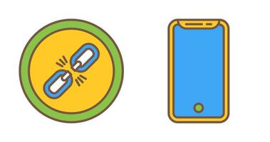 Link and Smartphone Icon vector