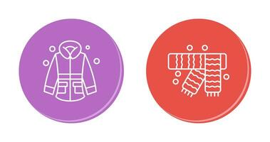 Winter Jacket and Winter Scarf Icon vector