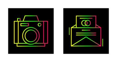 Photo Camera and Invitation Card Icon vector