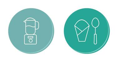 blender and spoon  Icon vector