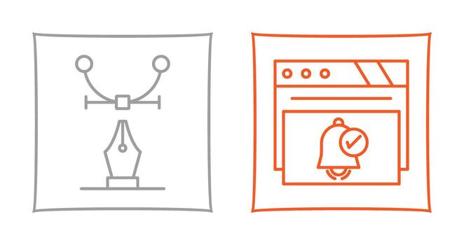 web diseño y notificación icono vector