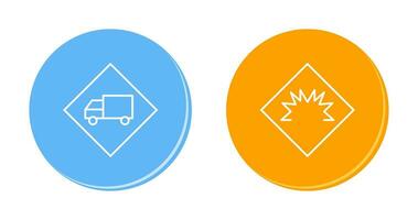 dangerous vehicle and danger of welding  Icon vector