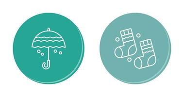 Umbrella and Winter Socks Icon vector