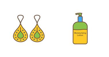 Earring and Lotion Icon vector