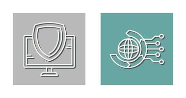 Shield and Internet Icon vector