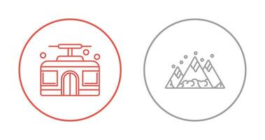 Mountain and Cable Car Icon vector