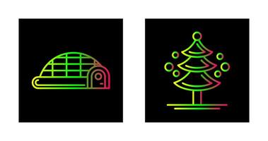 Igloo and Pine Tree Icon vector