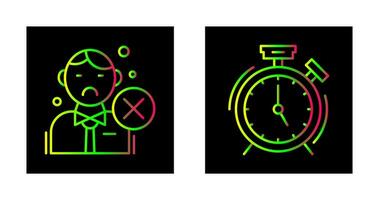 rechazado y alarma reloj icono vector