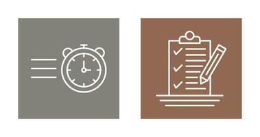 Stopwatch and Check List Icon vector